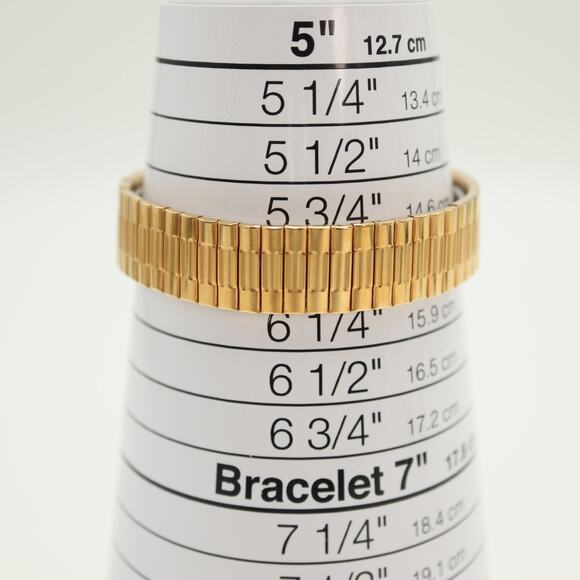 Vtg Pulsar Watch Women Gold Tone 23mm Date V827-0430 Stretch Band w New Battery main image 10